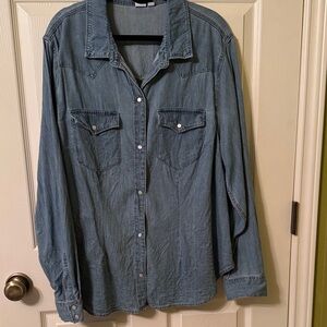 Denim Button-Up Shirt